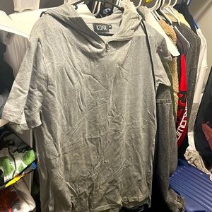 KDNK Hooded Short Sleeve Shirt with zipper